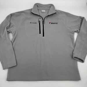 Columbia Fast Trek Fleece Mens L Gray Trail Blazers Broadcasting 1/4 Zip C1982MF